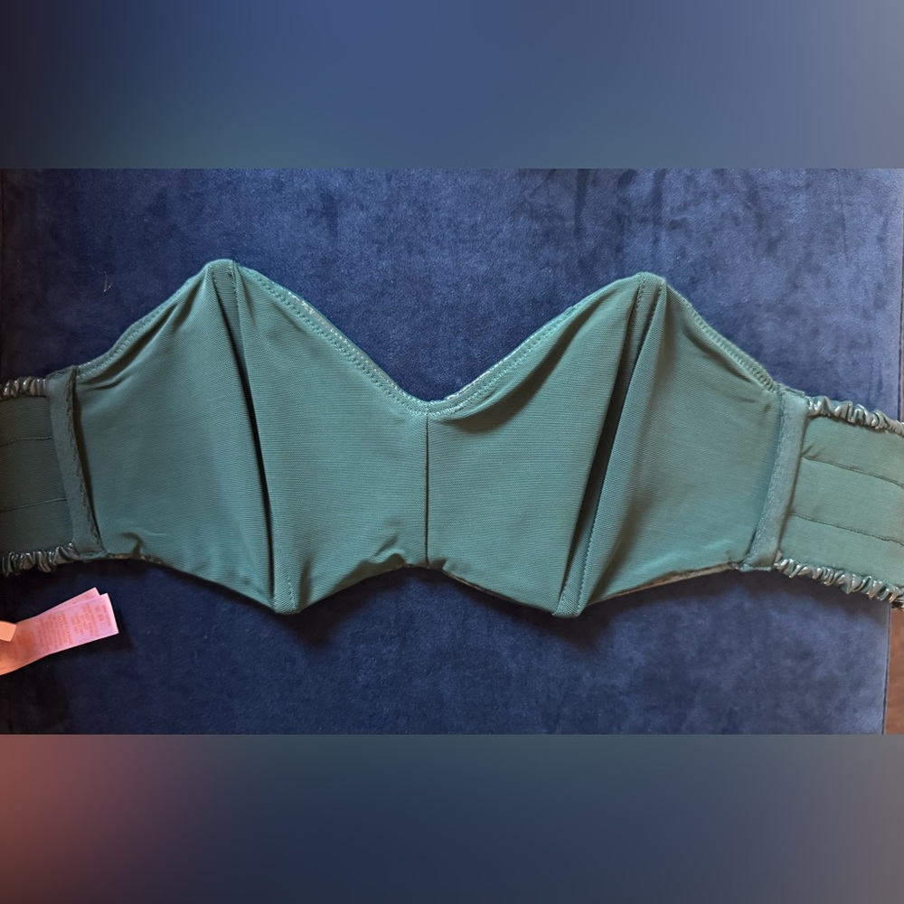 Savage X Fenty Leather Tease Vinyl Bandeau & High-Waisted Panty | Green | NWT - Picture 7 of 14